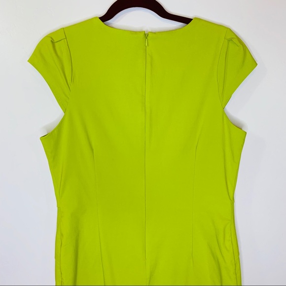 Roman Chartreuse Cap Sleeve Dress Size 16 - Picture 6 of 8